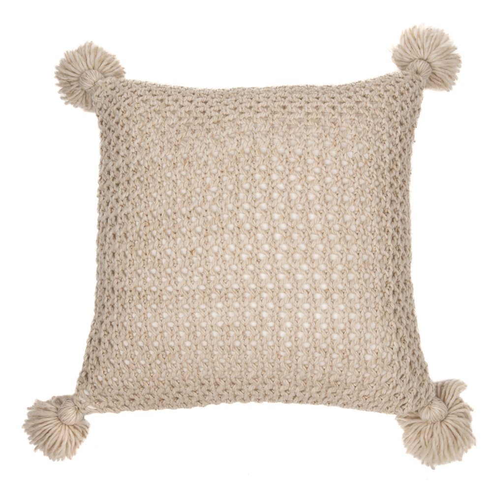 Janick natural knit decorative pillow 